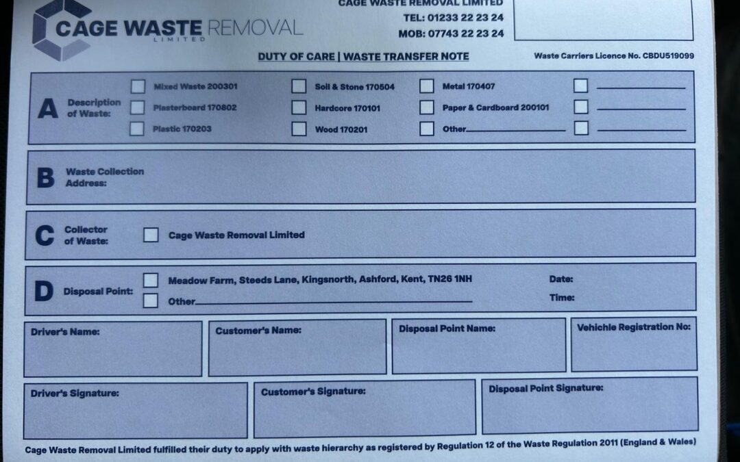 Why Your Waste Transfer Note Matters More Than You Think